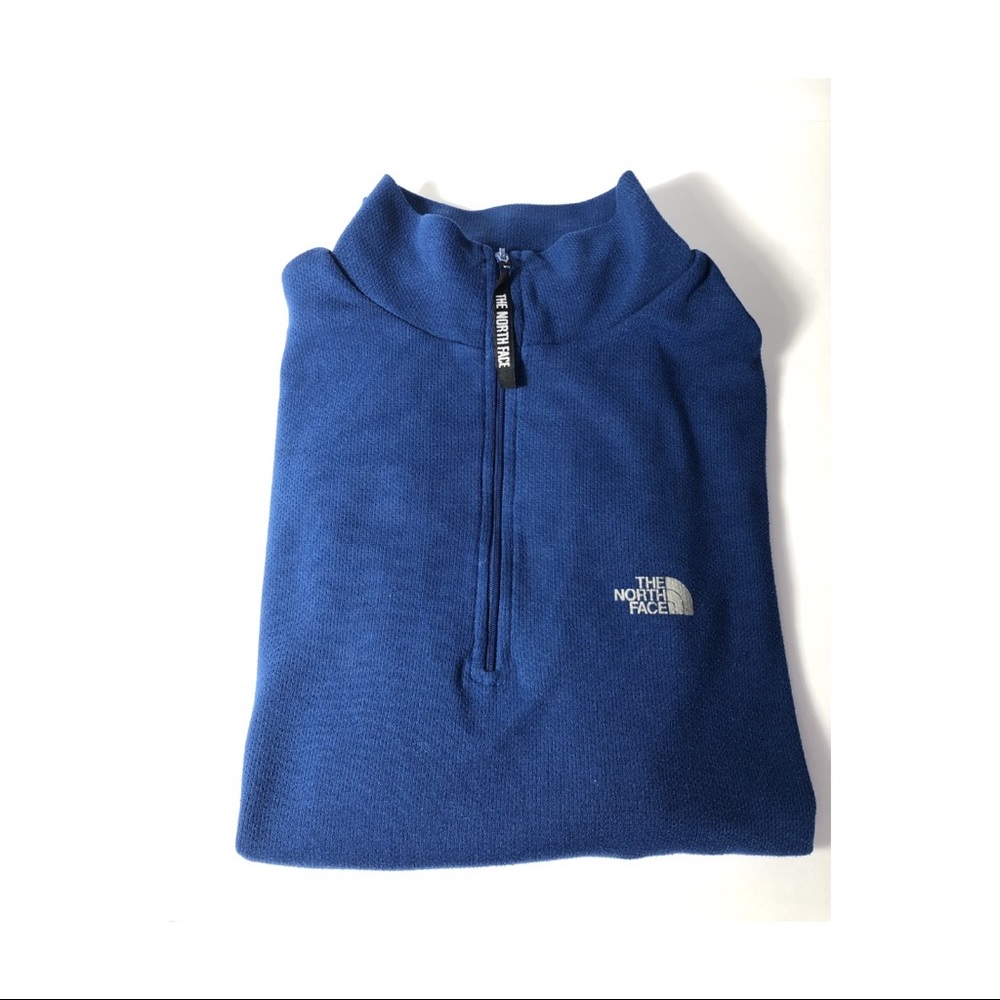 North Face Blue Fleece Quarter Zip Sweater